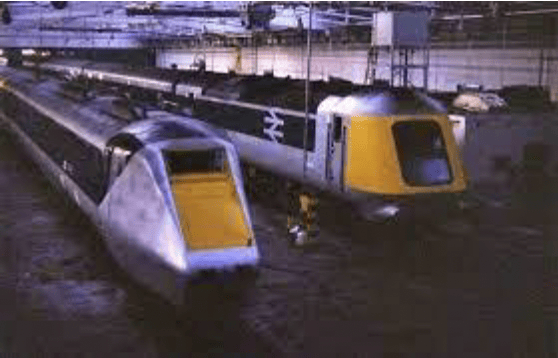 Two trains in a station