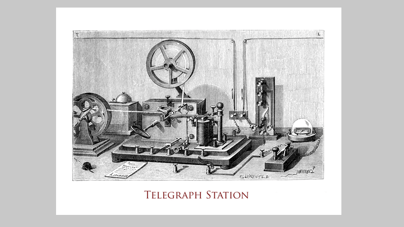 A telegraph station with transmitter and receiver