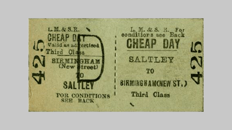 An old ticket from Saltley to Birmingham