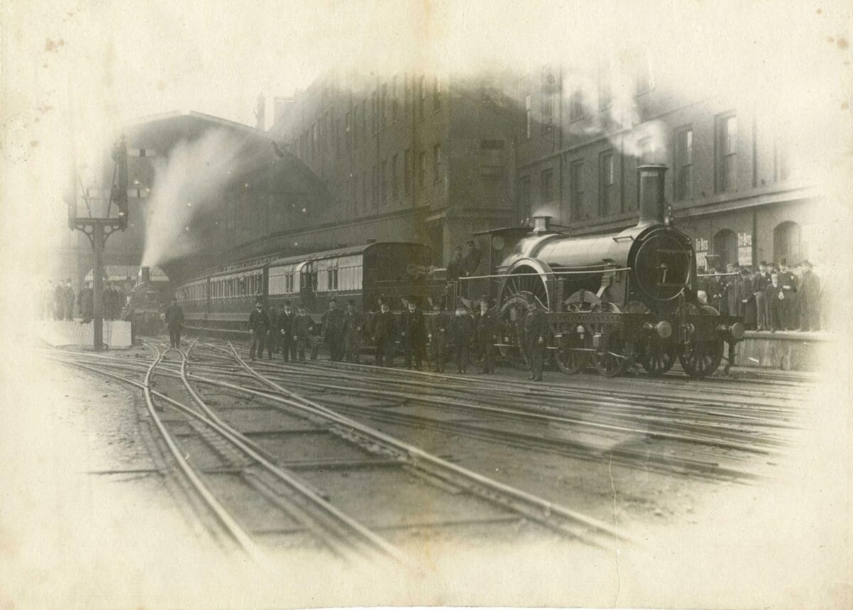 Photograph of train leaving Paddington station