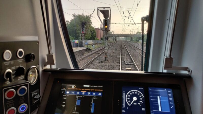 First ETCS Level 2 test train with GTR's Richard Redehan in the driver's seat