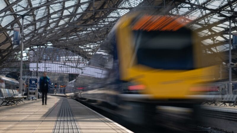 A train at a platform