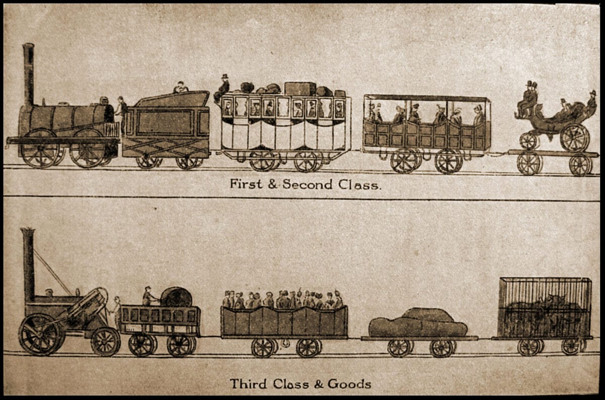 An illustration of the classes for train travel