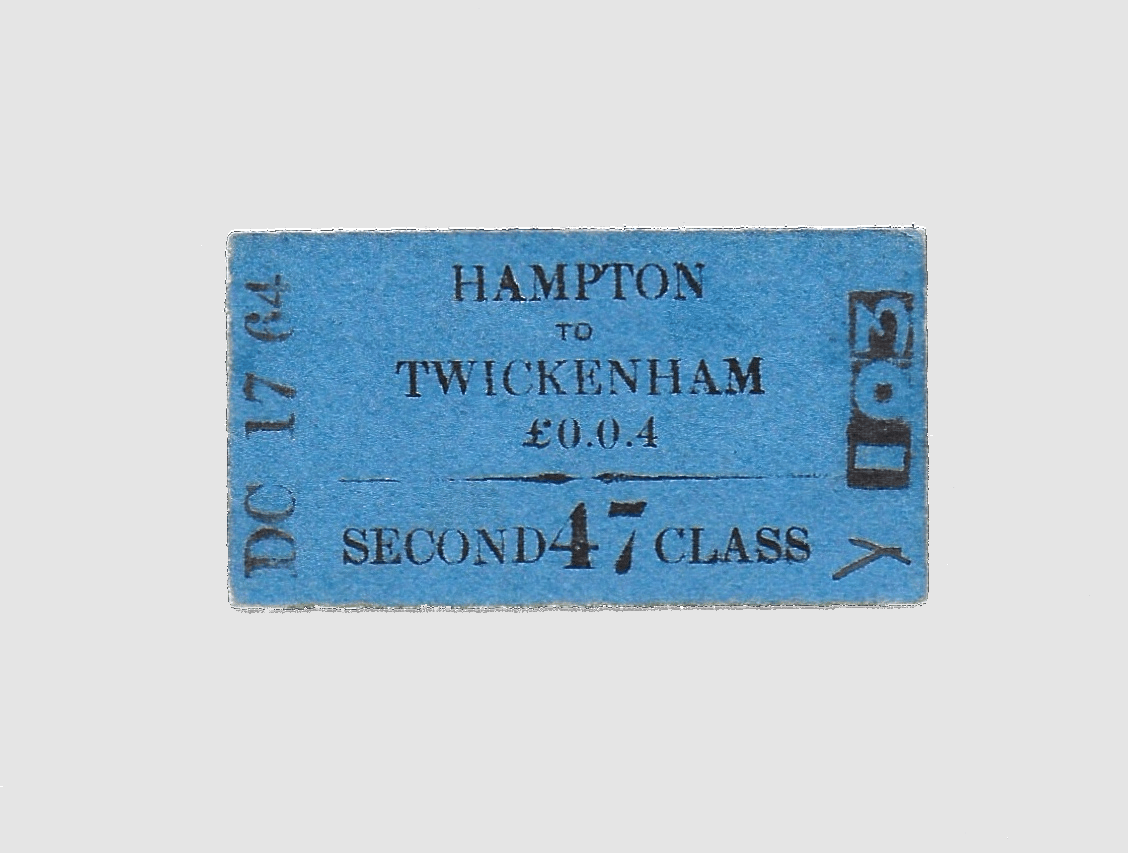 A photo of a rare Thames Valley Railway ticket issued and dated 17 December 1864.