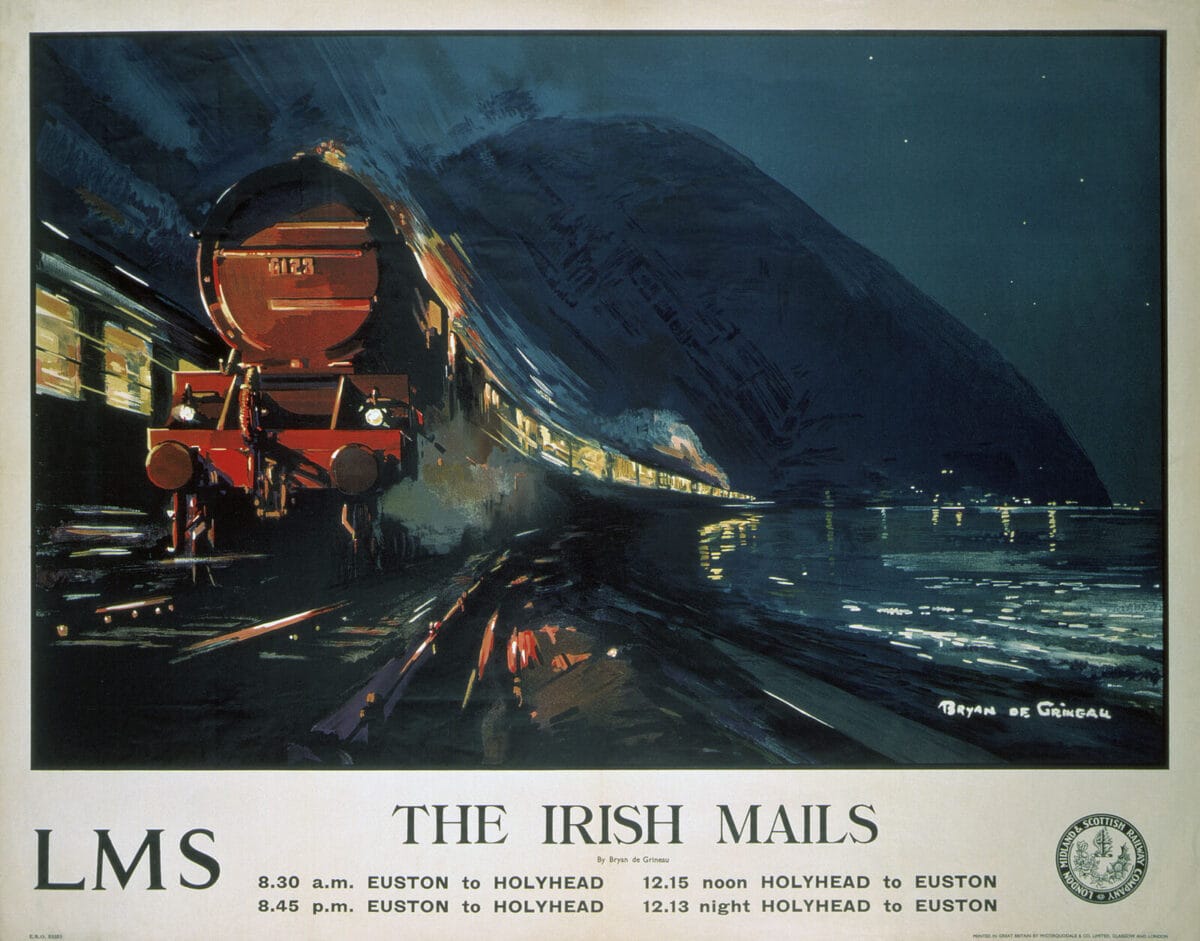 A London Midland & Scottish Railway poster: 'The Irish Mails'