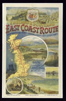 A Great Northern, North Eastern and North British Railways poster