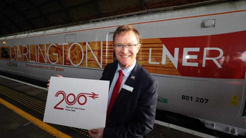 David Horne, LNER MD, in front of ‘Darlington’ train