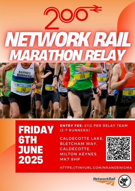 Logo for Railway 200 Marathon Charity Relay – QMK Edition