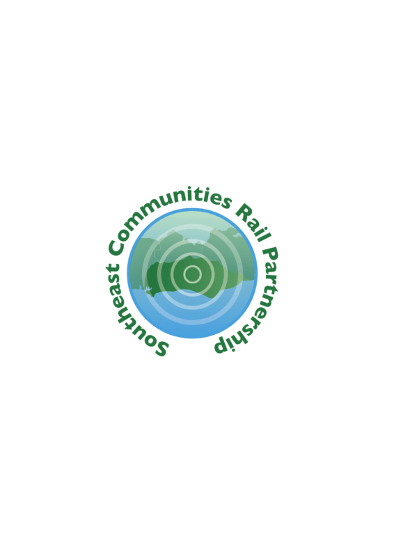 Logo for Southeast Communities Rail Partnership in partnership with the Community Hub Management Committee
