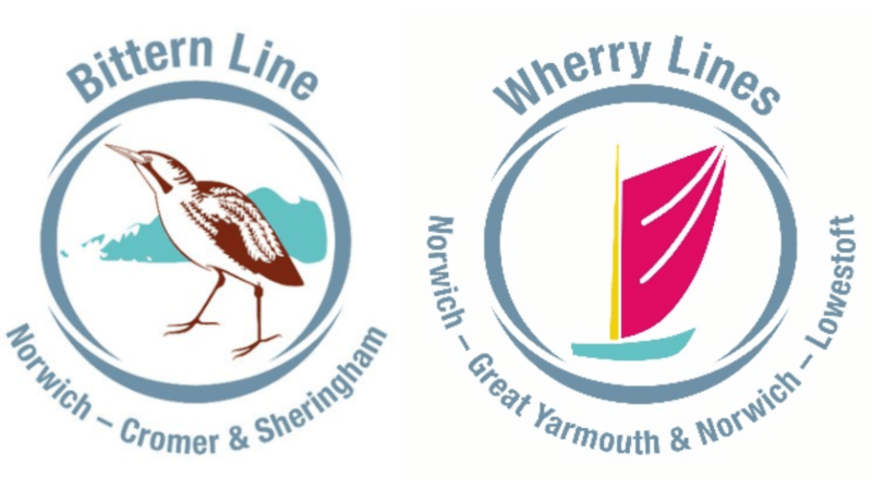 Logo for Bittern Line and Wherry Lines Community Rail Partnerships & the Lowestoft Central Project