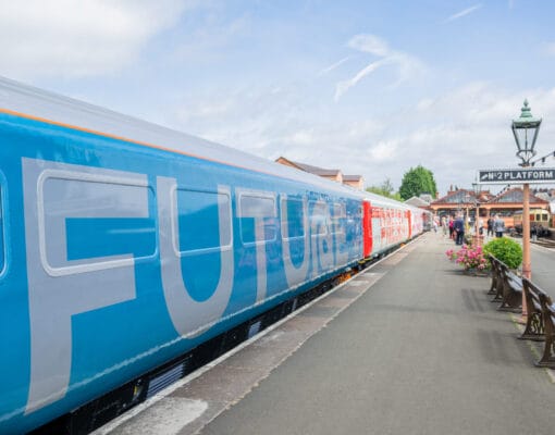 Railway 200 exhibition train 'Future' exterior