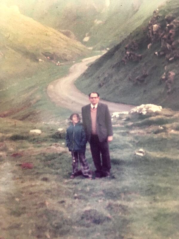 Jasmine and grandfather in Scotland