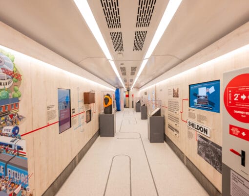 The Railway 200 Exhibition Train Railway Firsts interior carriage