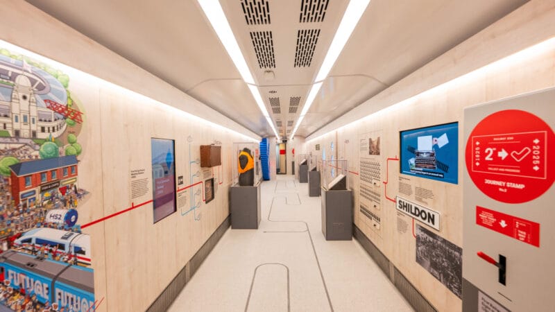 The Railway 200 Exhibition Train Railway Firsts interior carriage