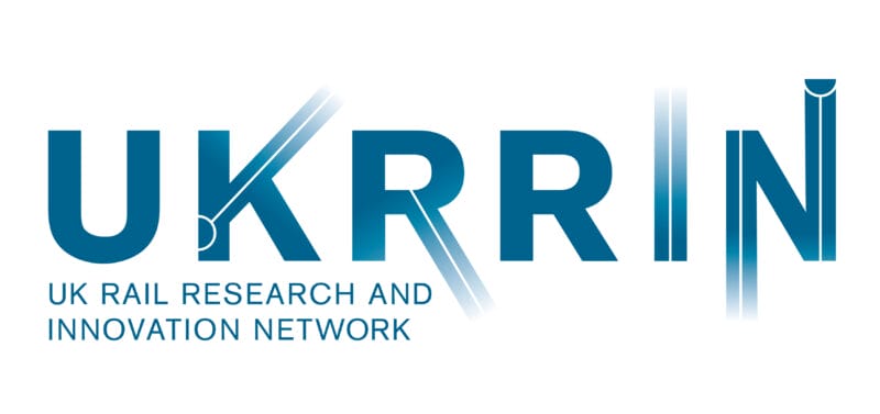 Logo for UK Rail Research and Innovation Network (UKRRIN), Birmingham Centre for Railway Research and Education (BCRRE), and West Coast Partnership Development (WCPD)